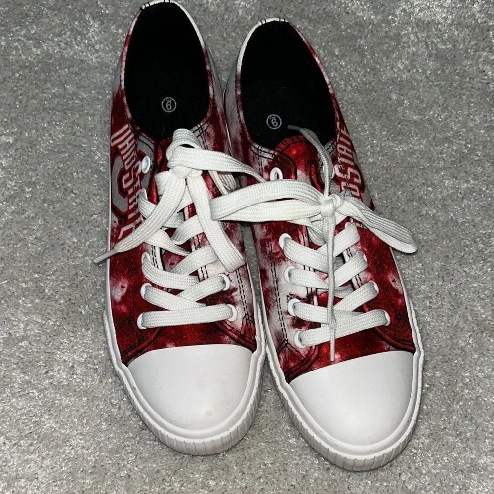 Ohio State Women's Red and White Sneakers - Picture 4 of 5